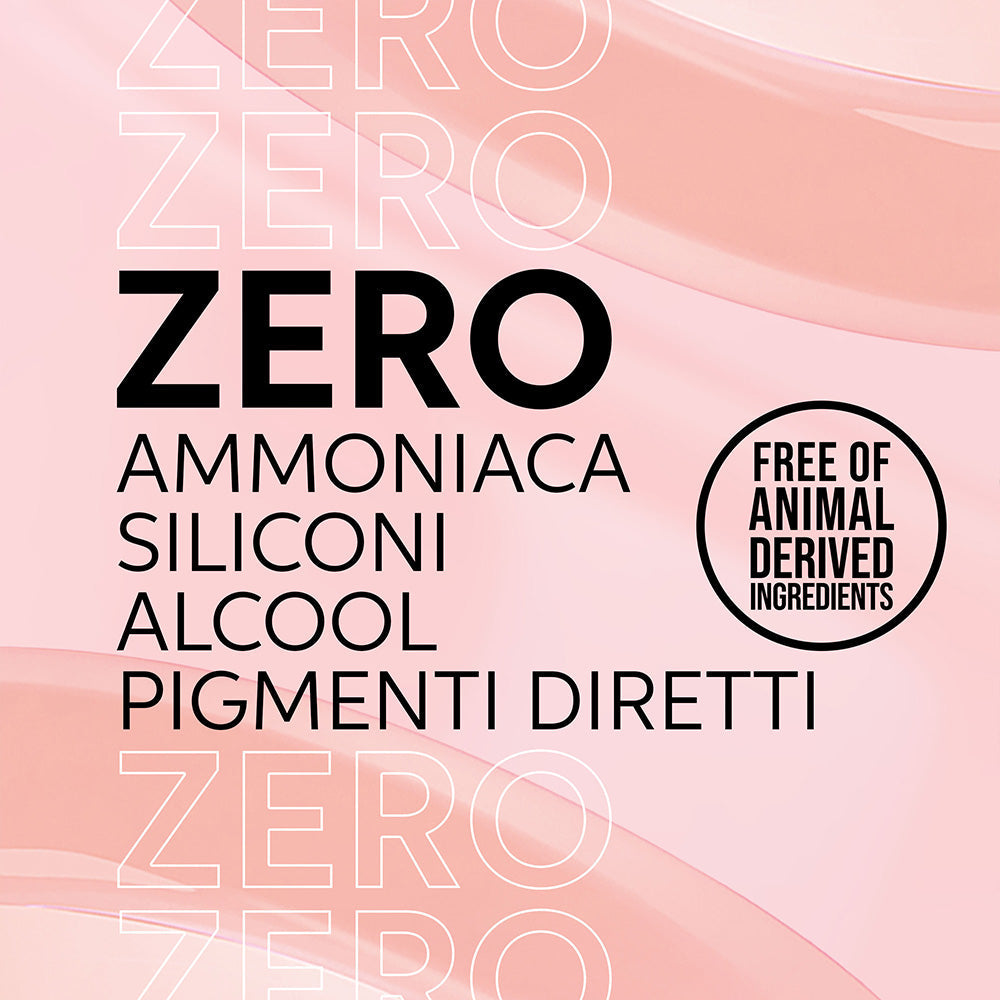 Shinefinity: zero ammoniaca, siliconi, alcol e pigmenti diretti — senza ingredienti di origine animale
