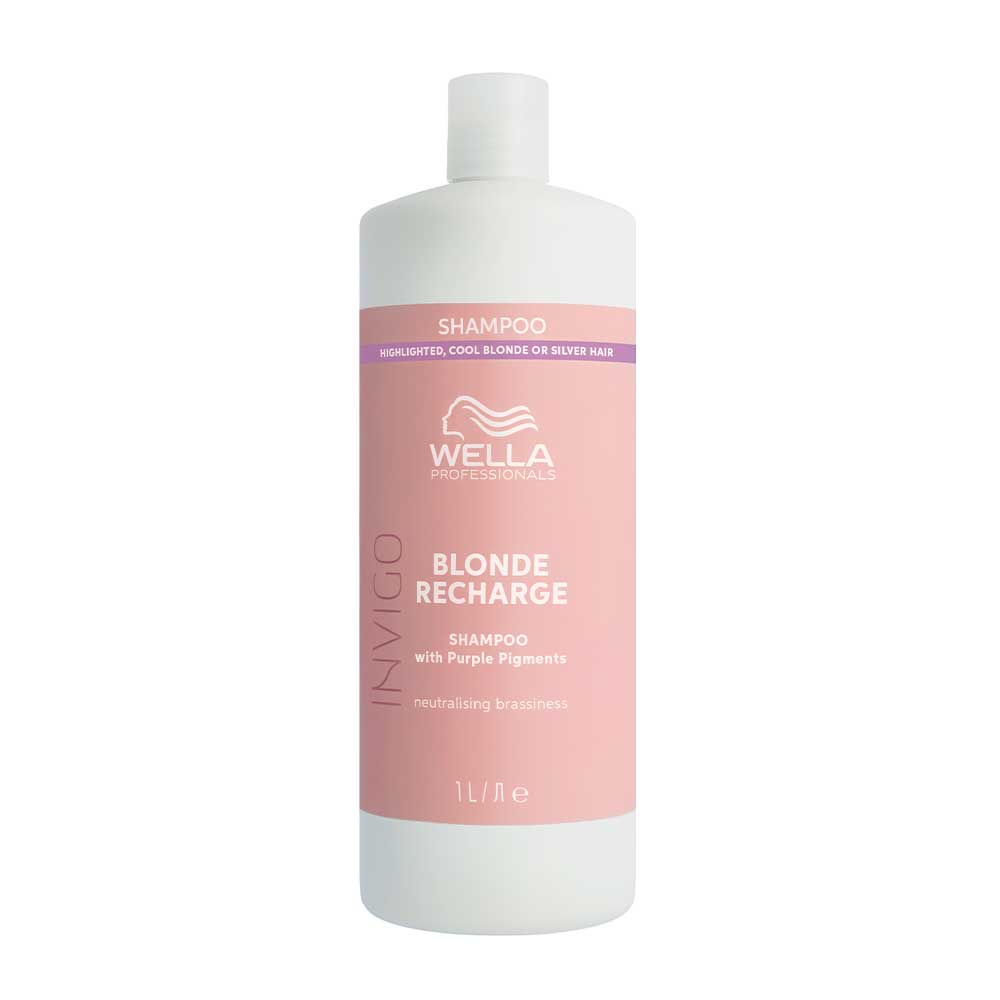Wella Invigo Blonde Recharge — shampoo antigiallo biondo freddo — 1000 ml