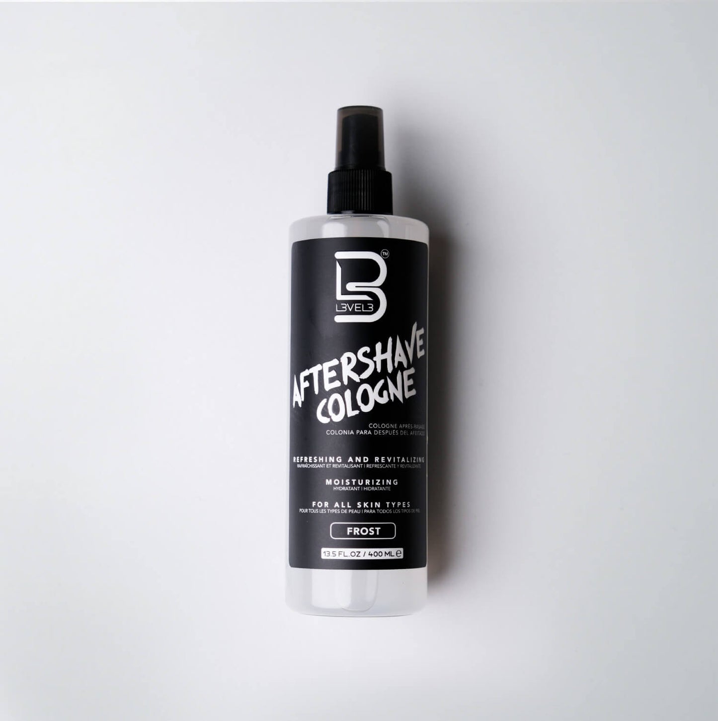 L3VEL3 After Shave Cologne 400 ml, dopobarba formato barber — fragranza Frost