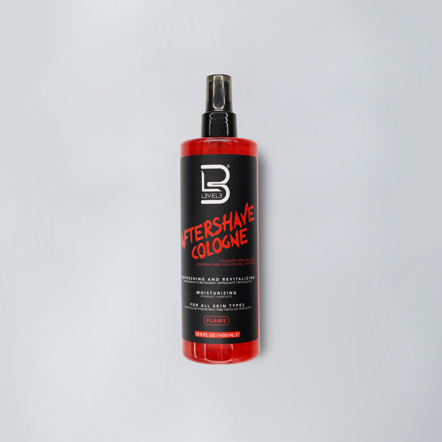 L3VEL3 After Shave Cologne 400 ml, dopobarba formato barber — fragranza Flame