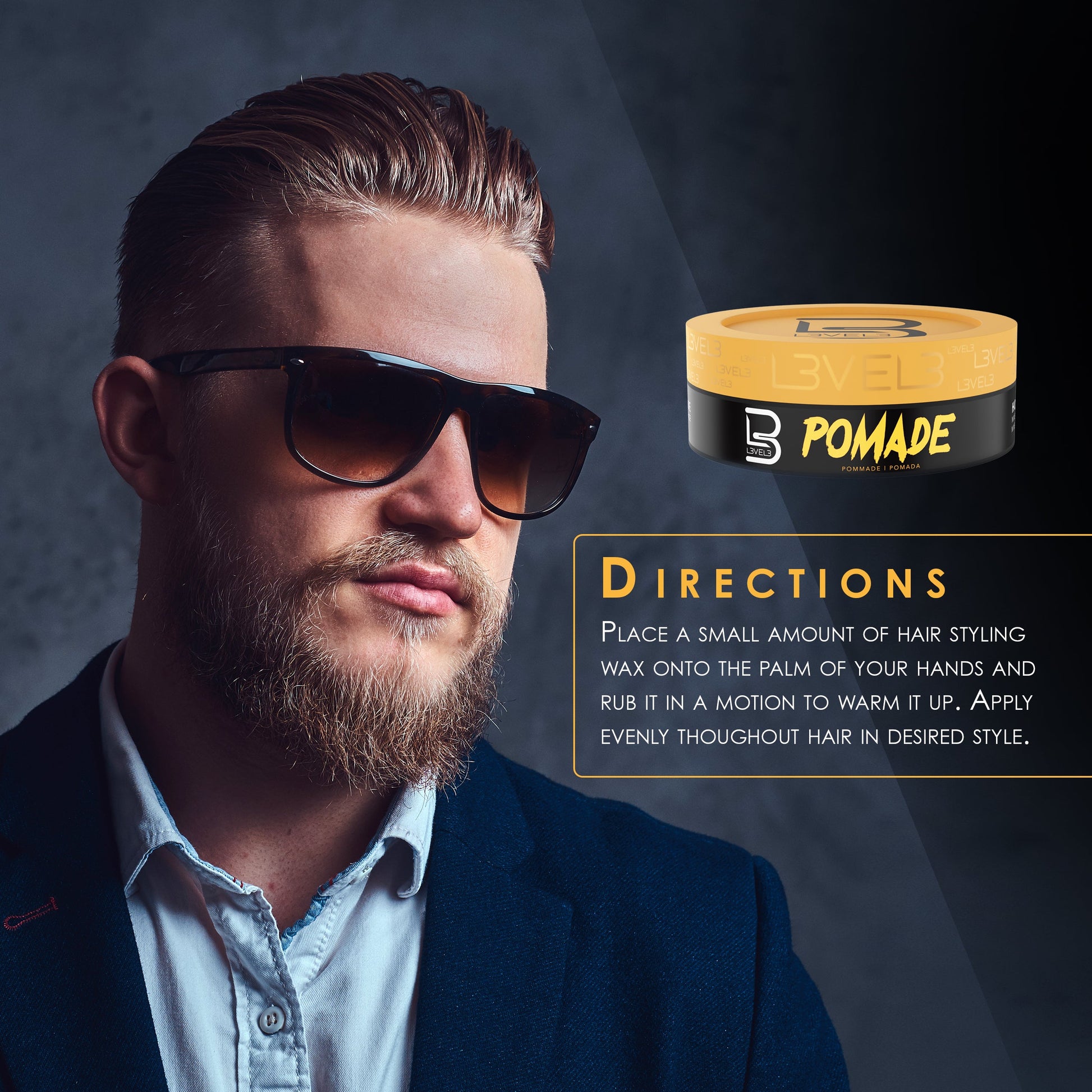 L3VEL3 Pomade, pomata capelli High Shine — foto prodotto