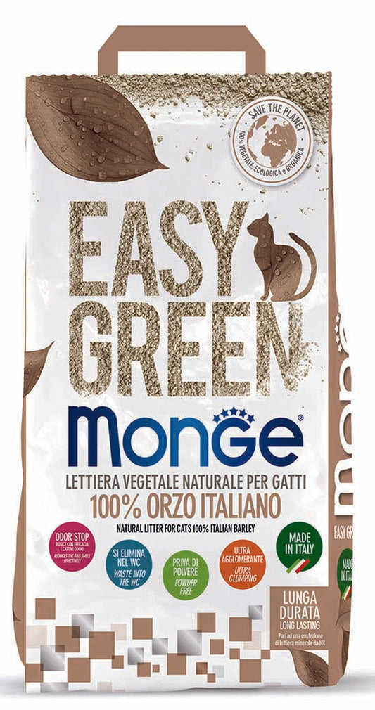 Monge Easy Green 100% orzo italiano — lettiera vegetale per gatti