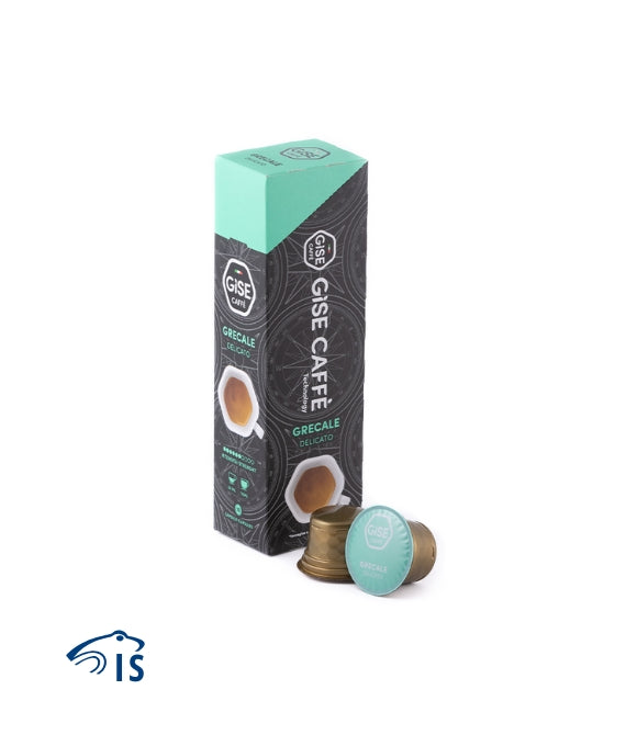Confezione da 10 capsule Gise Caffè Grecale Delicato per sistema Gise