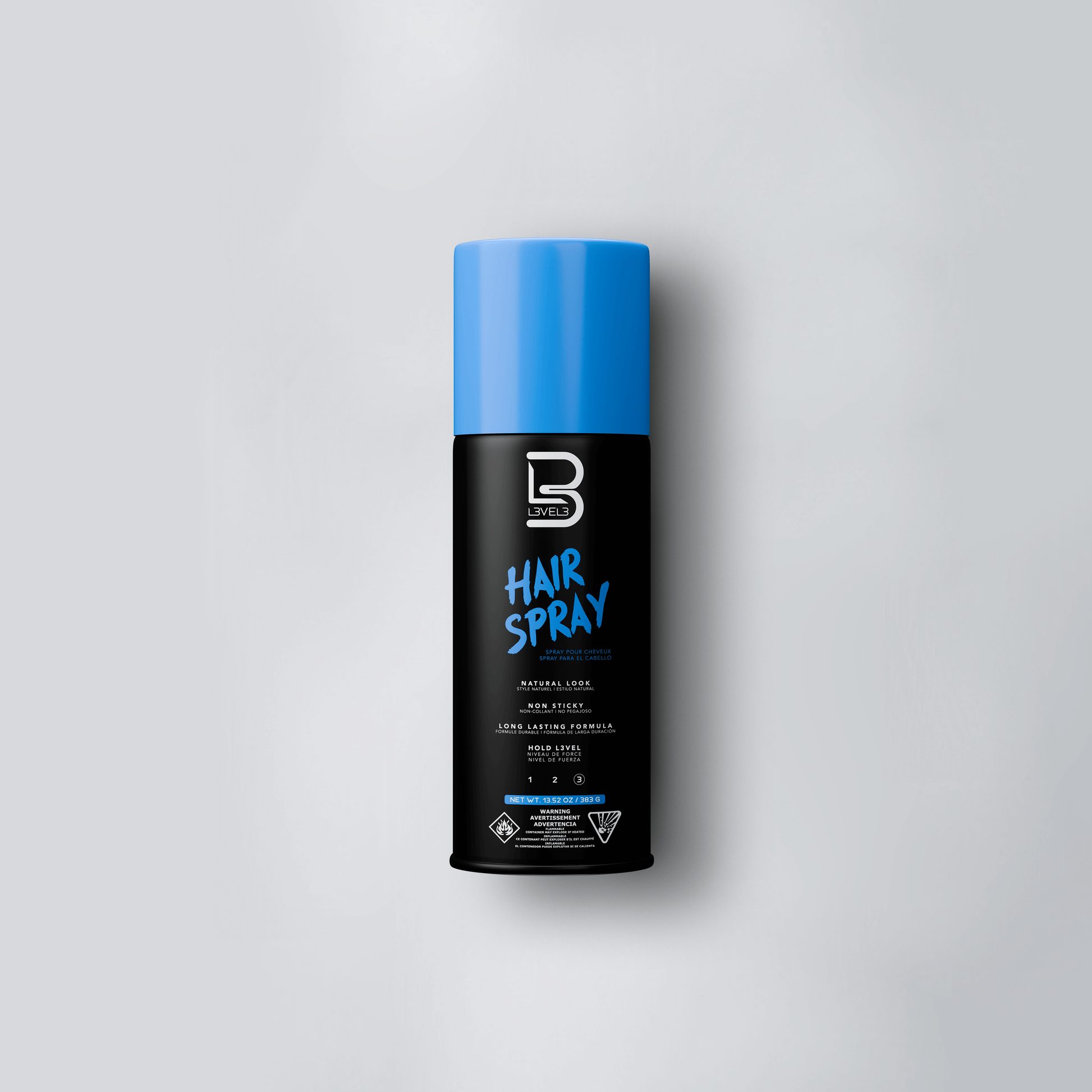 L3VEL3 Hair Spray, lacca capelli tenuta forte — formato 100 g