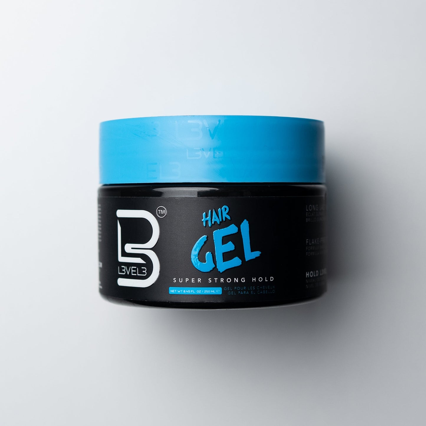 L3VEL3 Hair Gel Super Strong, gel capelli tenuta extra forte — formato 250 ml