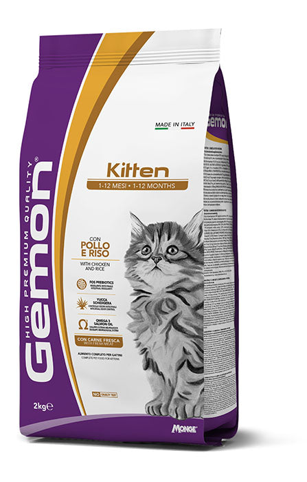 Gemon Kitten con Pollo e Riso — sacco da 2 kg