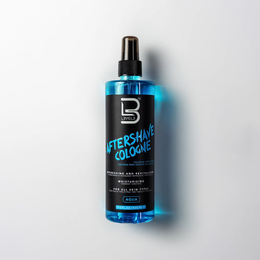 L3VEL3 After Shave Cologne 400 ml, dopobarba formato barber — fragranza Aqua