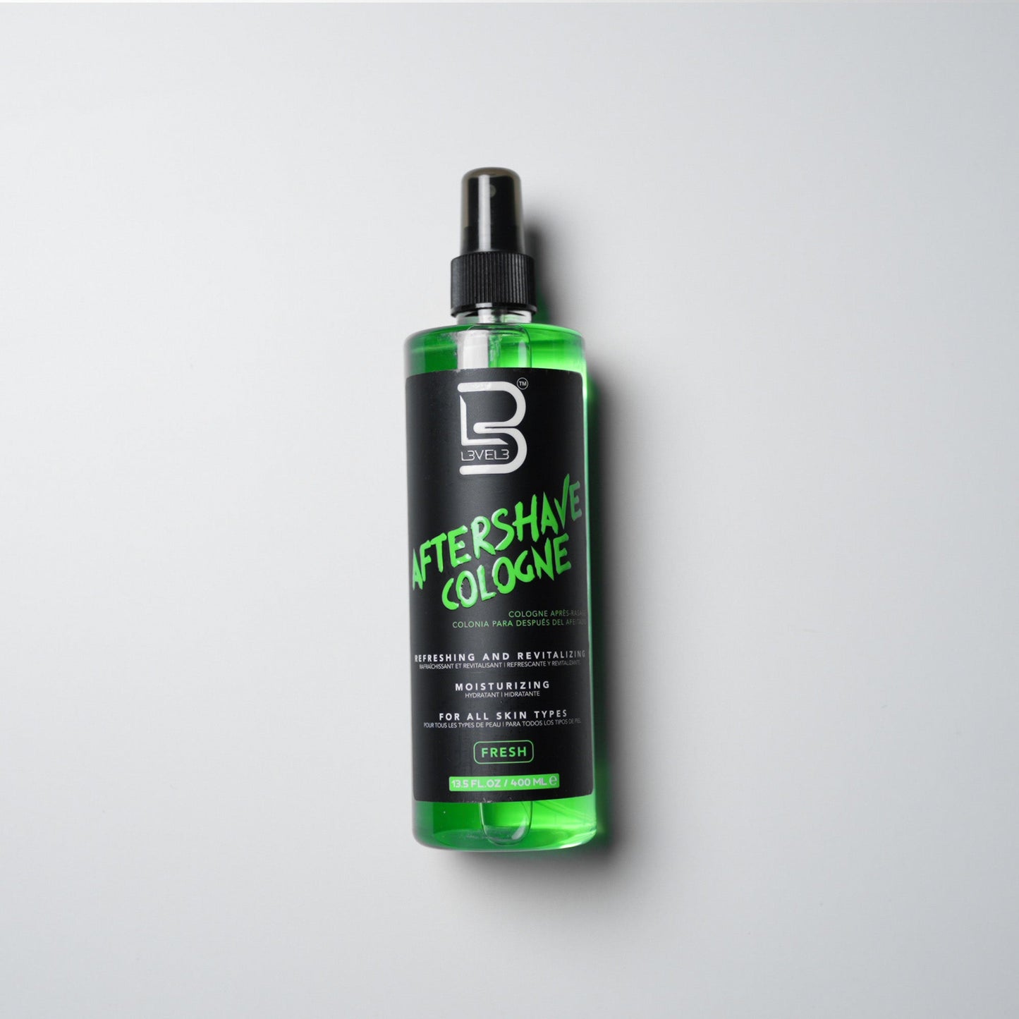 L3VEL3 After Shave Cologne 400 ml, dopobarba formato barber — fragranza Fresh