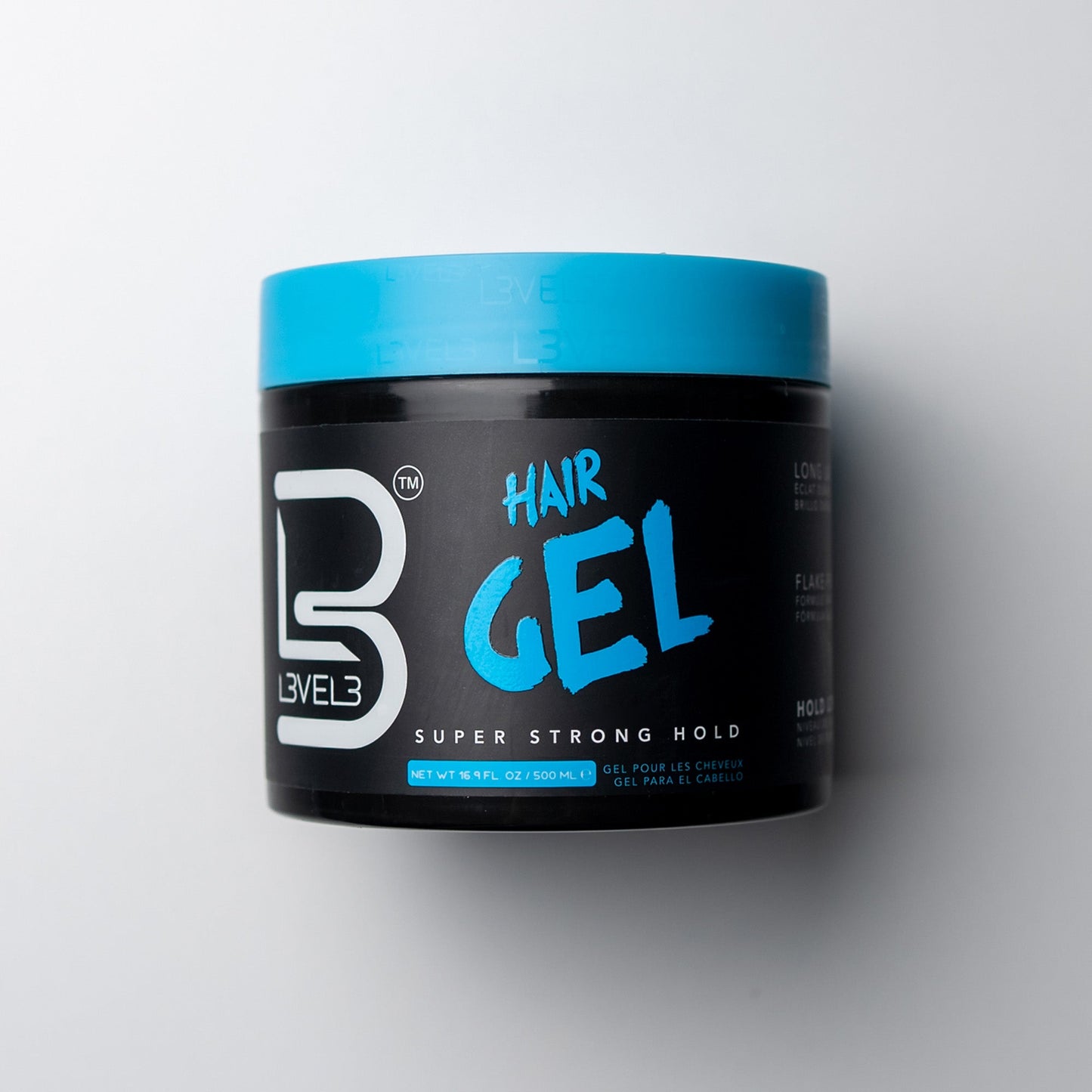L3VEL3 Hair Gel Super Strong, gel capelli tenuta extra forte — formato 500 ml