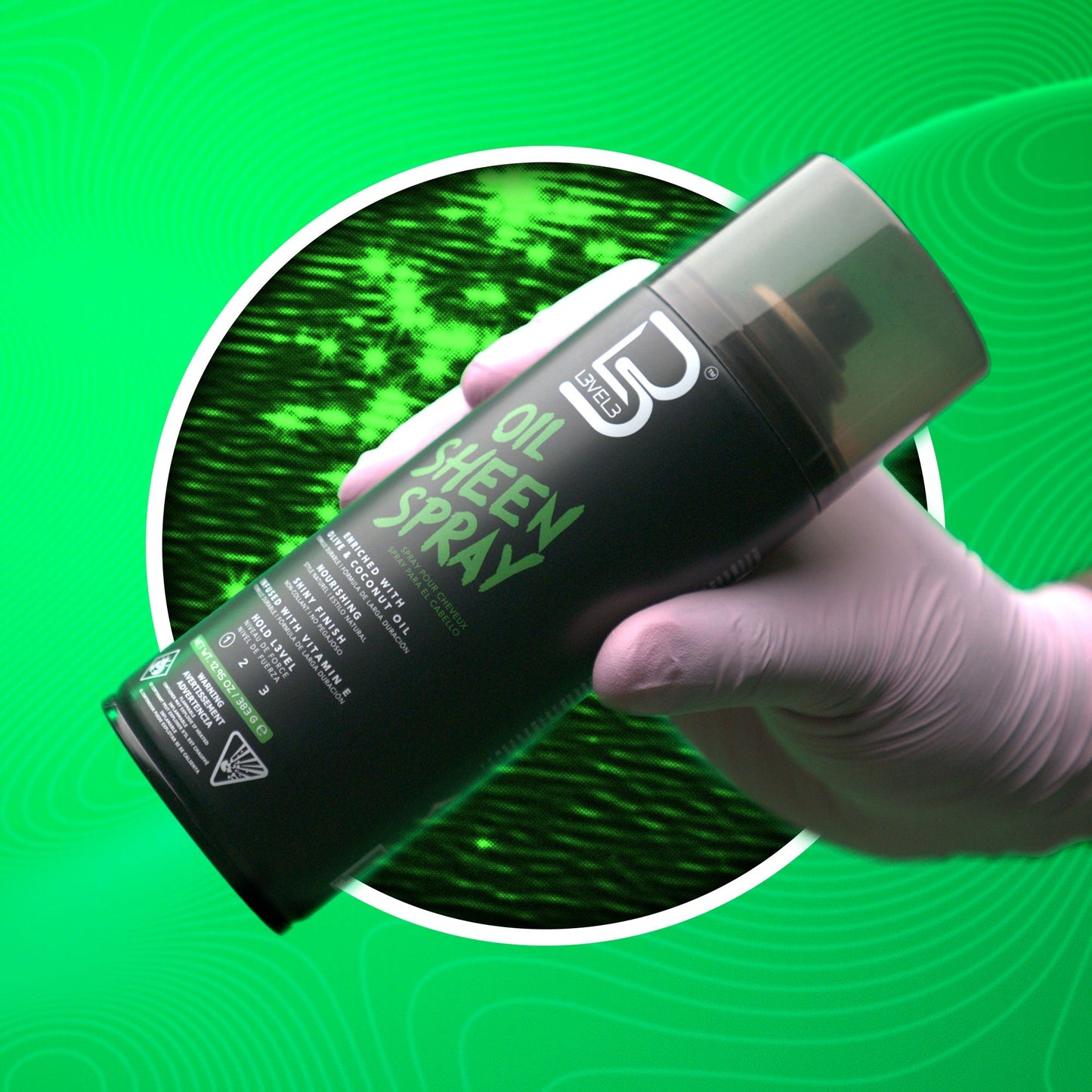 L3VEL3 Oil Sheen Spray, spray lucidante 383 g — foto prodotto