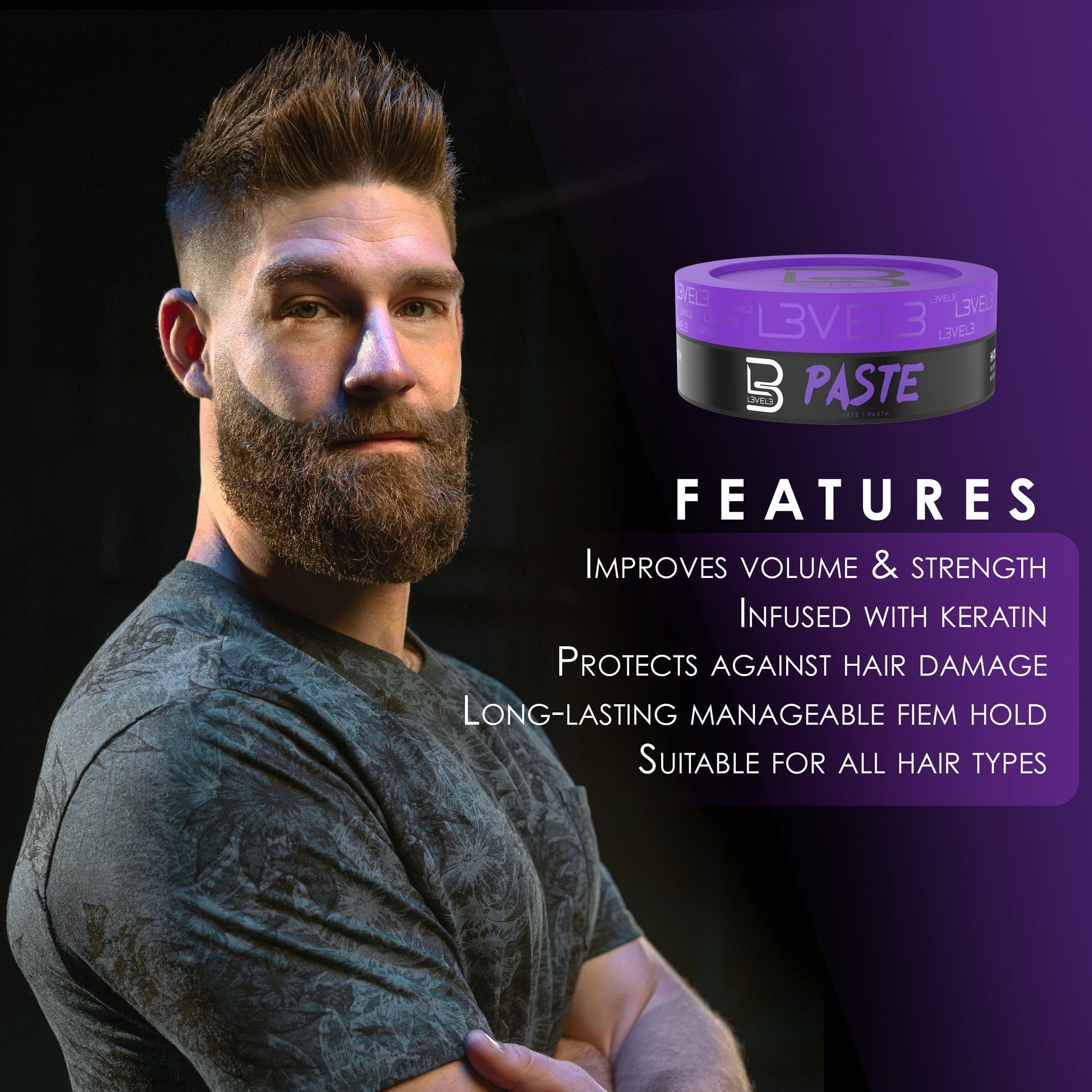 L3VEL3 Paste, pasta capelli finish matte 150 ml — foto prodotto