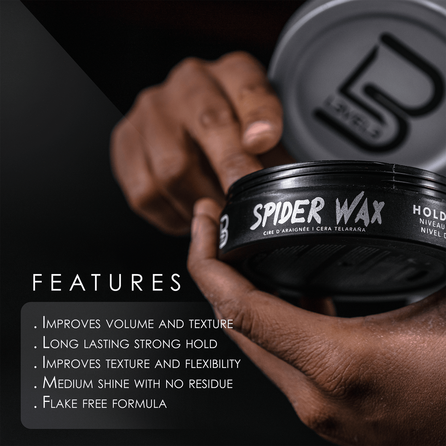 L3VEL3 Spider Wax, cera filante effetto texture 150 ml — foto prodotto