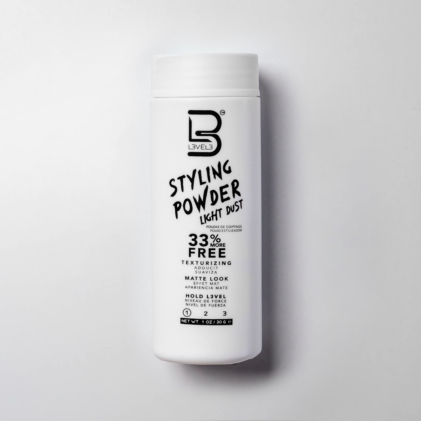 L3VEL3 Styling Powder, polvere volumizzante effetto matte 30 g — tenuta light