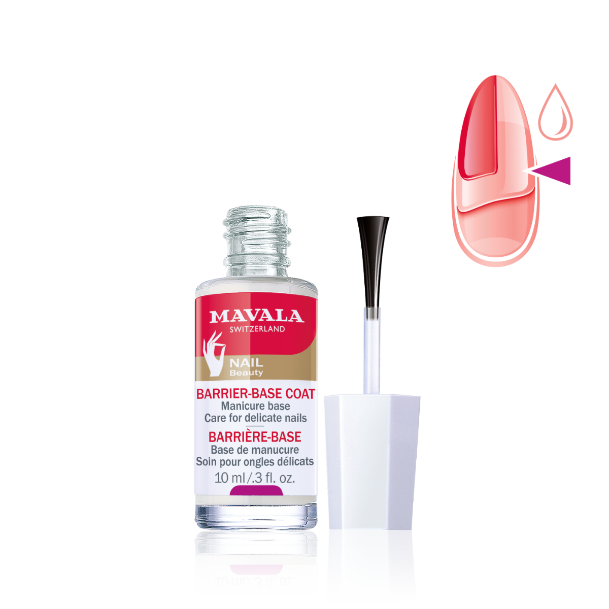 Flacone Mavala Barrière-Base base per la manicure 10 ml con pennello