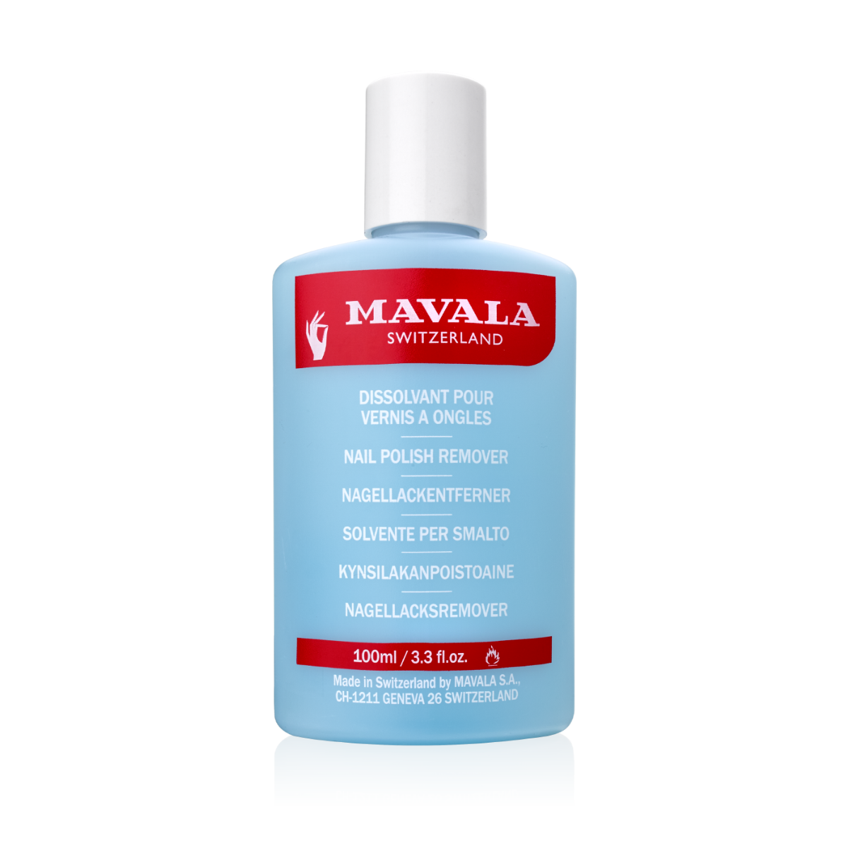 Flacone Mavala Dissolvant Doux solvente per smalto blu 100 ml