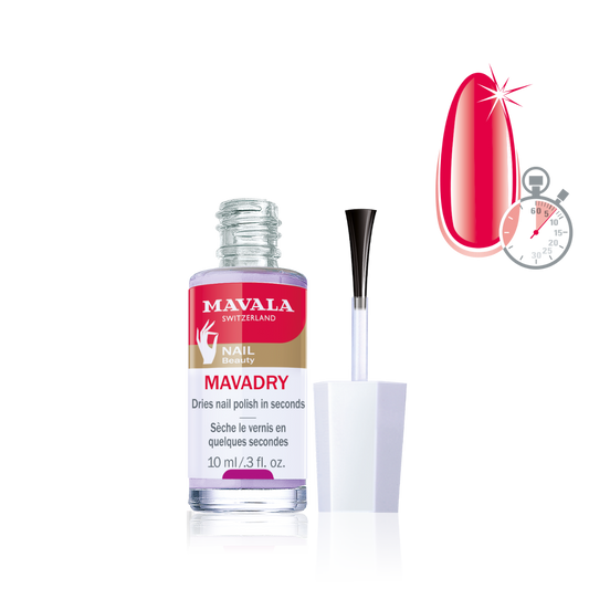 Flacone Mavala Mavadry gocce asciuga smalto e top coat 10 ml