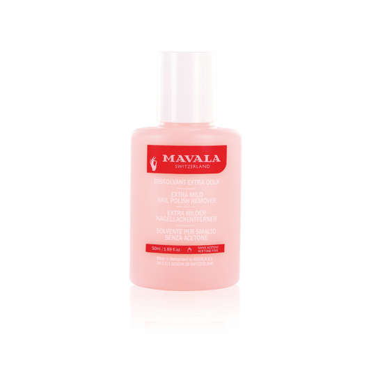 Flacone rosa Mavala Dissolvant Extra-Doux solvente senza acetone 50 ml