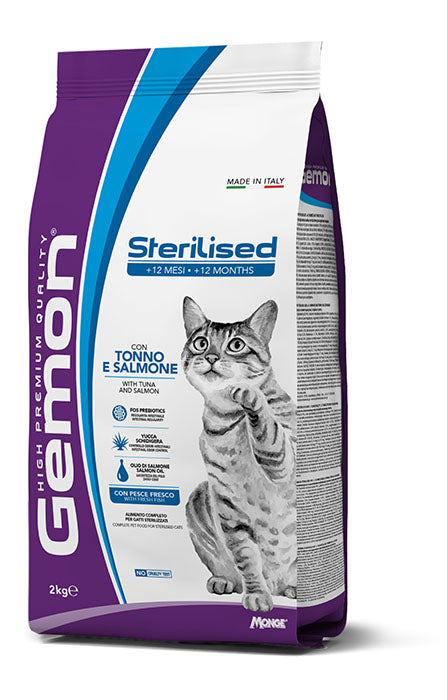 Gemon Sterilised con Tonno e Salmone — sacco da 2 kg