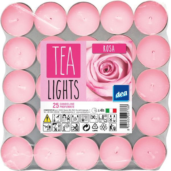 Dea Tea Lights Rosa — 25 candeline profumate