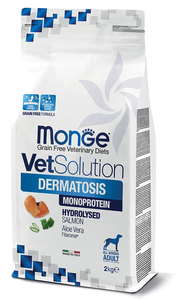 Sacco Monge VetSolution Canine Dermatosis, dieta veterinaria grain free per cani