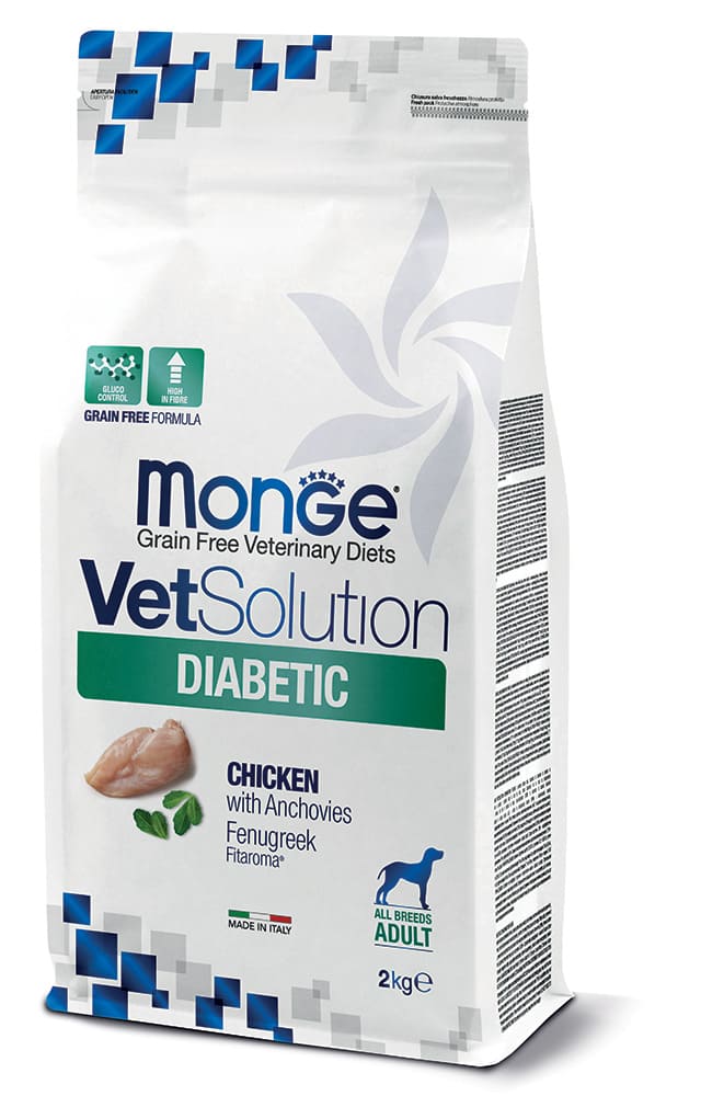 Sacco Monge VetSolution Canine Diabetic, dieta veterinaria grain free per cani