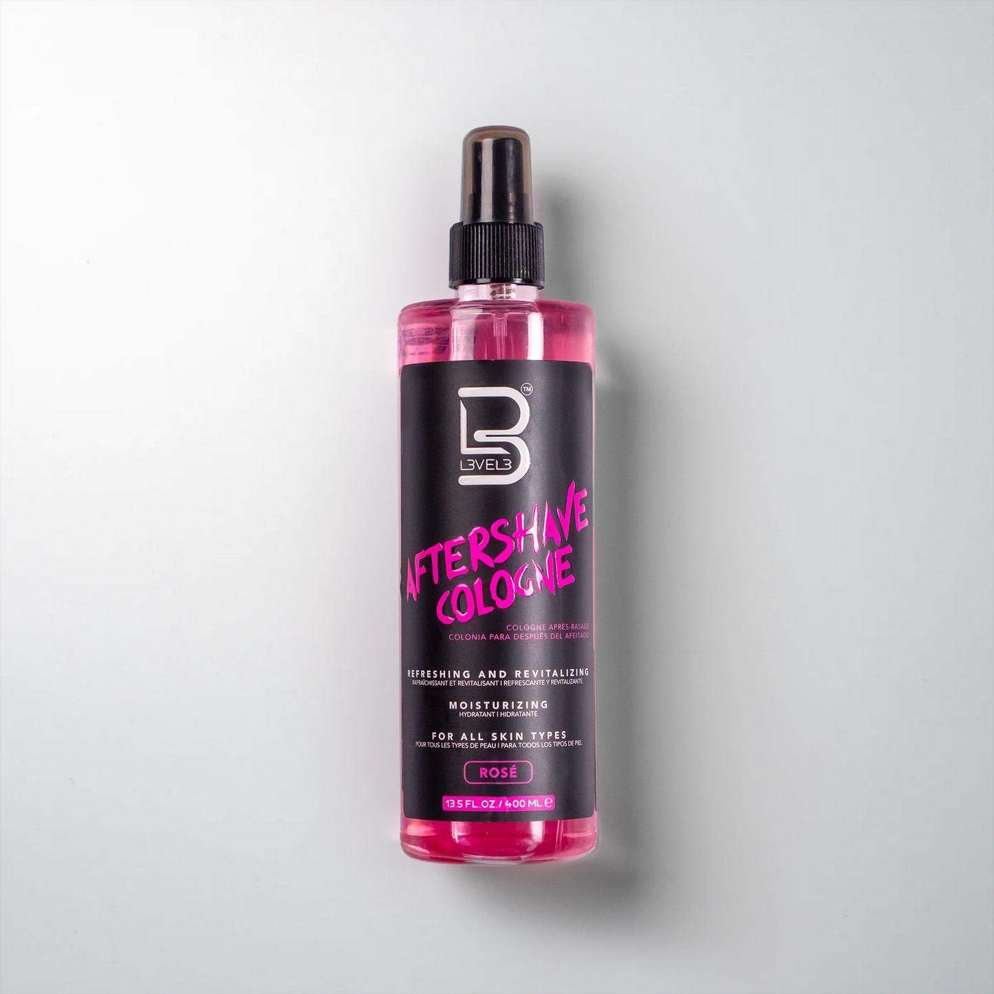 L3VEL3 After Shave Cologne 400 ml, dopobarba formato barber — fragranza Rose