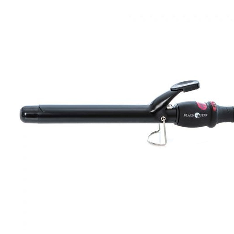 Ferro arricciacapelli Black Star Magik Ø 25 mm, fusto nero in titanio ceramizzato con supporto d'appoggio