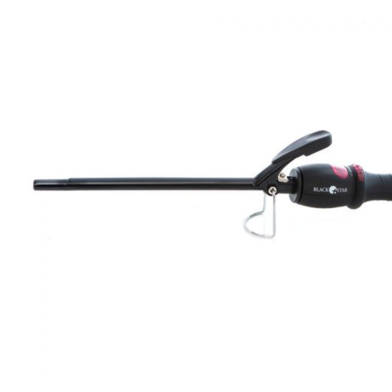 Ferro arricciacapelli Black Star Magik Ø 9 mm, fusto sottile nero in titanio ceramizzato con supporto d'appoggio