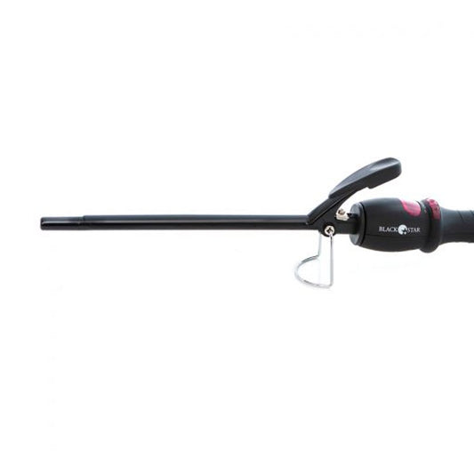 Ferro arricciacapelli Black Star Magik Ø 9 mm, fusto sottile nero in titanio ceramizzato con supporto d'appoggio