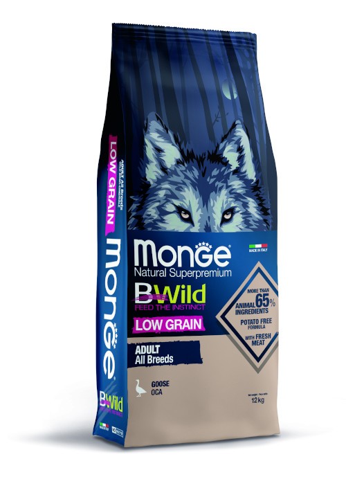 Monge BWild Low Grain All Breeds Adult Oca — sacco da 12 kg