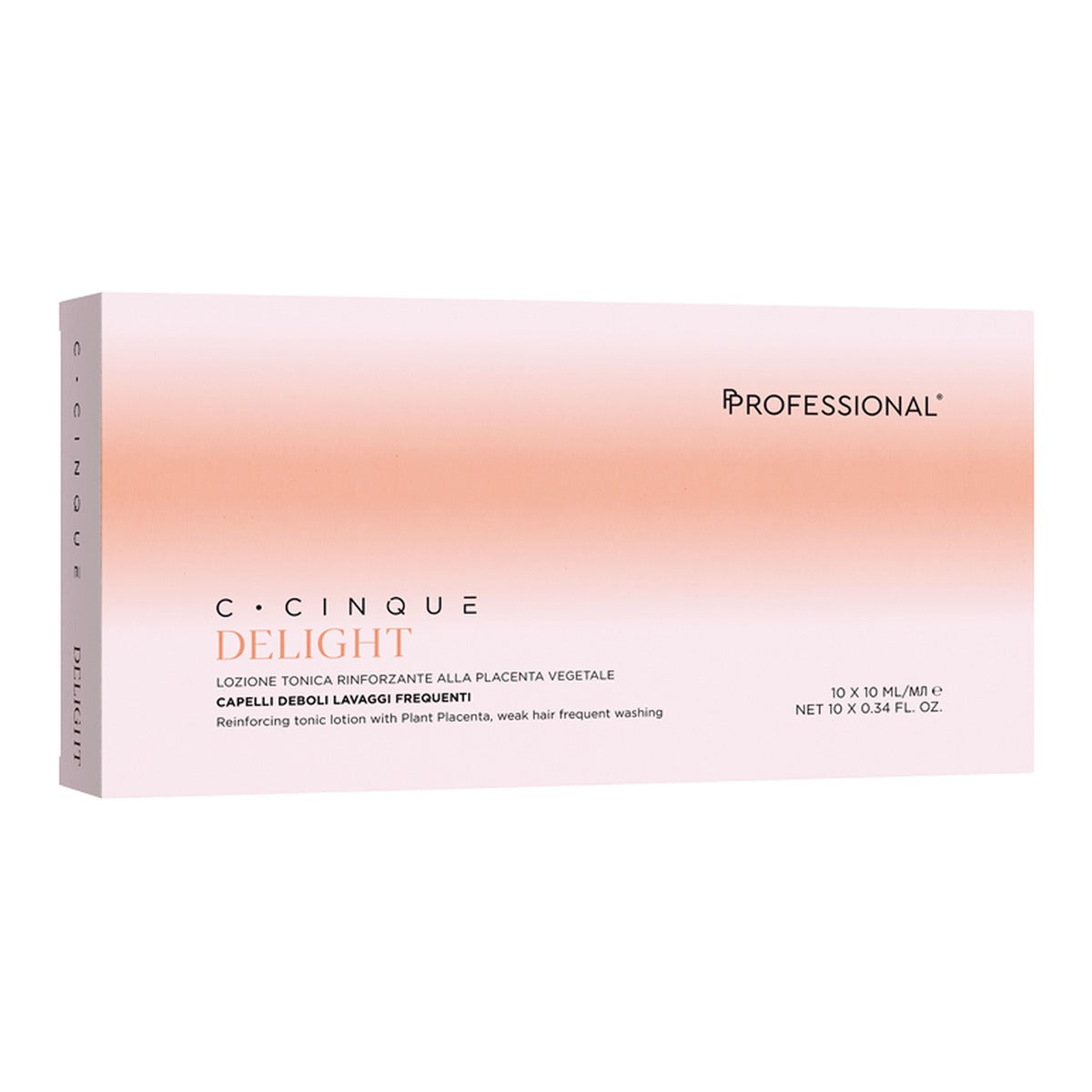 Professional C Cinque Delight, lozione tonica rinforzante alla placenta vegetale, confezione da 10 fiale da 10 ml