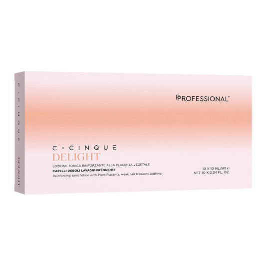 Professional C Cinque Delight, lozione tonica rinforzante alla placenta vegetale, confezione da 10 fiale da 10 ml