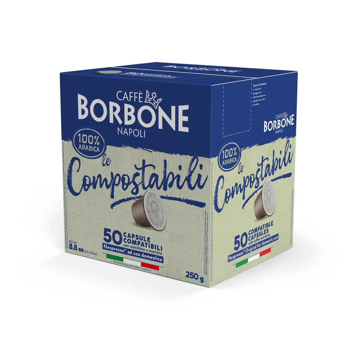Astuccio da 50 capsule compostabili Caffè Borbone 100% Arabica compatibili Nespresso