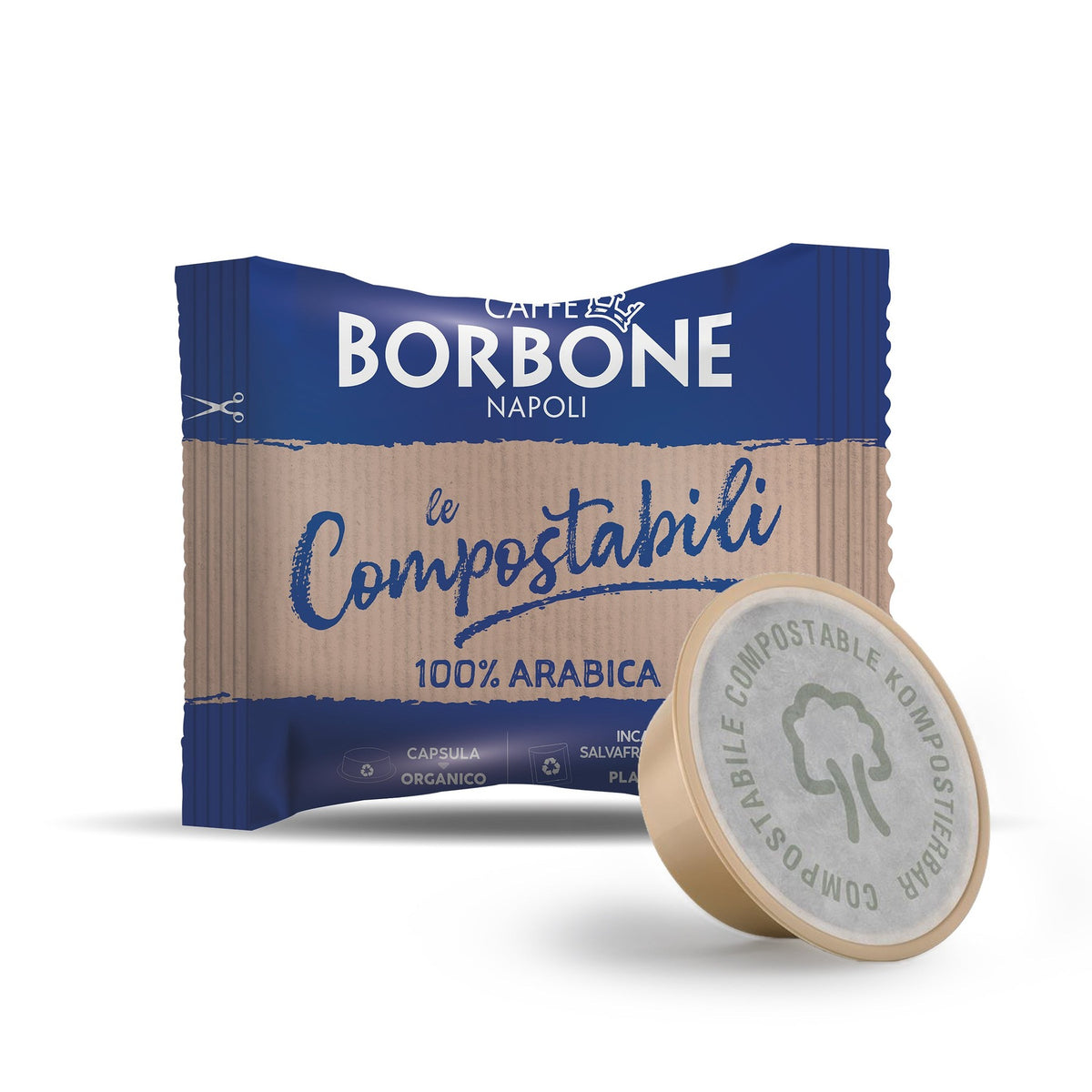 Capsula compostabile Caffè Borbone 100% Arabica per A Modo Mio con incarto salvafreschezza