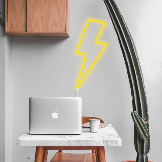 Insegna neon LED Candy Shock Bolt accesa, 40 × 18 cm