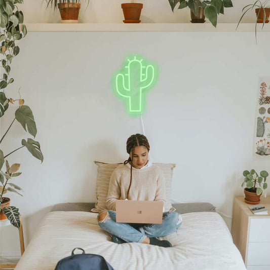 Insegna neon LED Candy Shock Cactus accesa, 40 × 27 cm