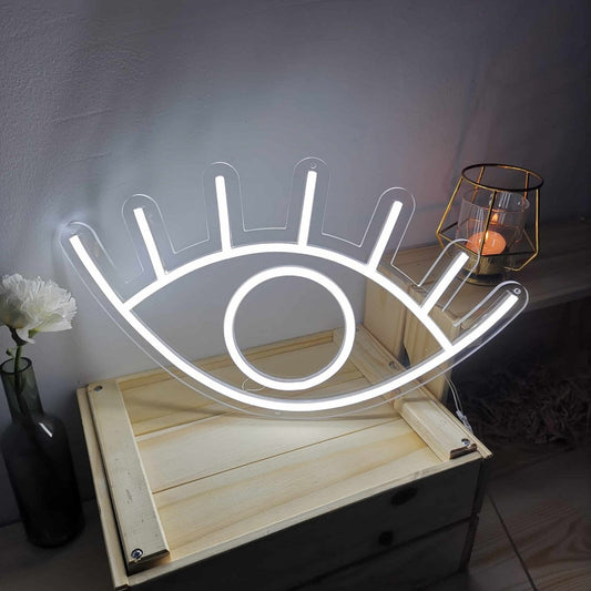Insegna neon LED Candy Shock Eye accesa, 40 × 22 cm