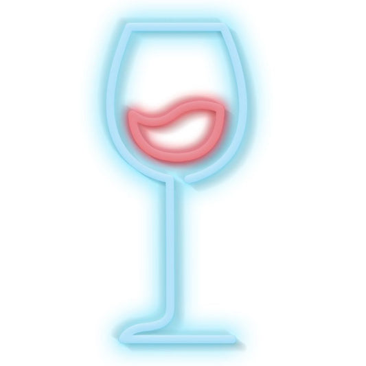 Insegna neon LED Candy Shock Red Wine accesa, 40 × 17 cm
