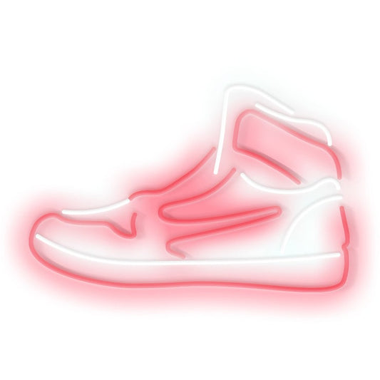 Insegna neon LED Candy Shock Shoe accesa, sneaker rossa 40 × 26 cm