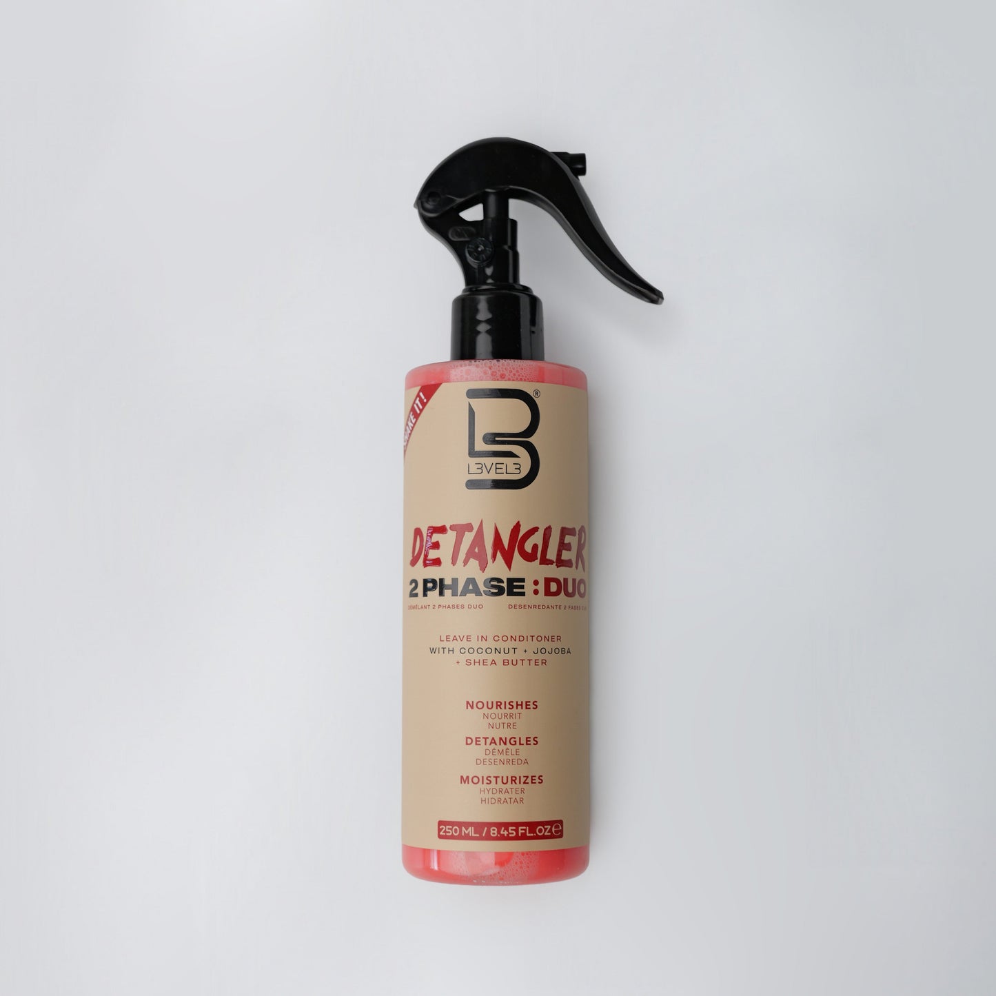 L3VEL3 Detangler 2 Phase, spray districante bifasico 250 ml — foto prodotto