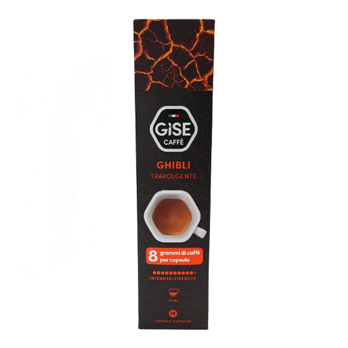 Confezione da 10 capsule Gise Caffè Ghibli Travolgente 100% Robusta per sistema Gise