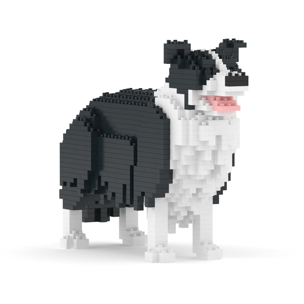 Scultura Jekca Border Collie vista di tre quarti