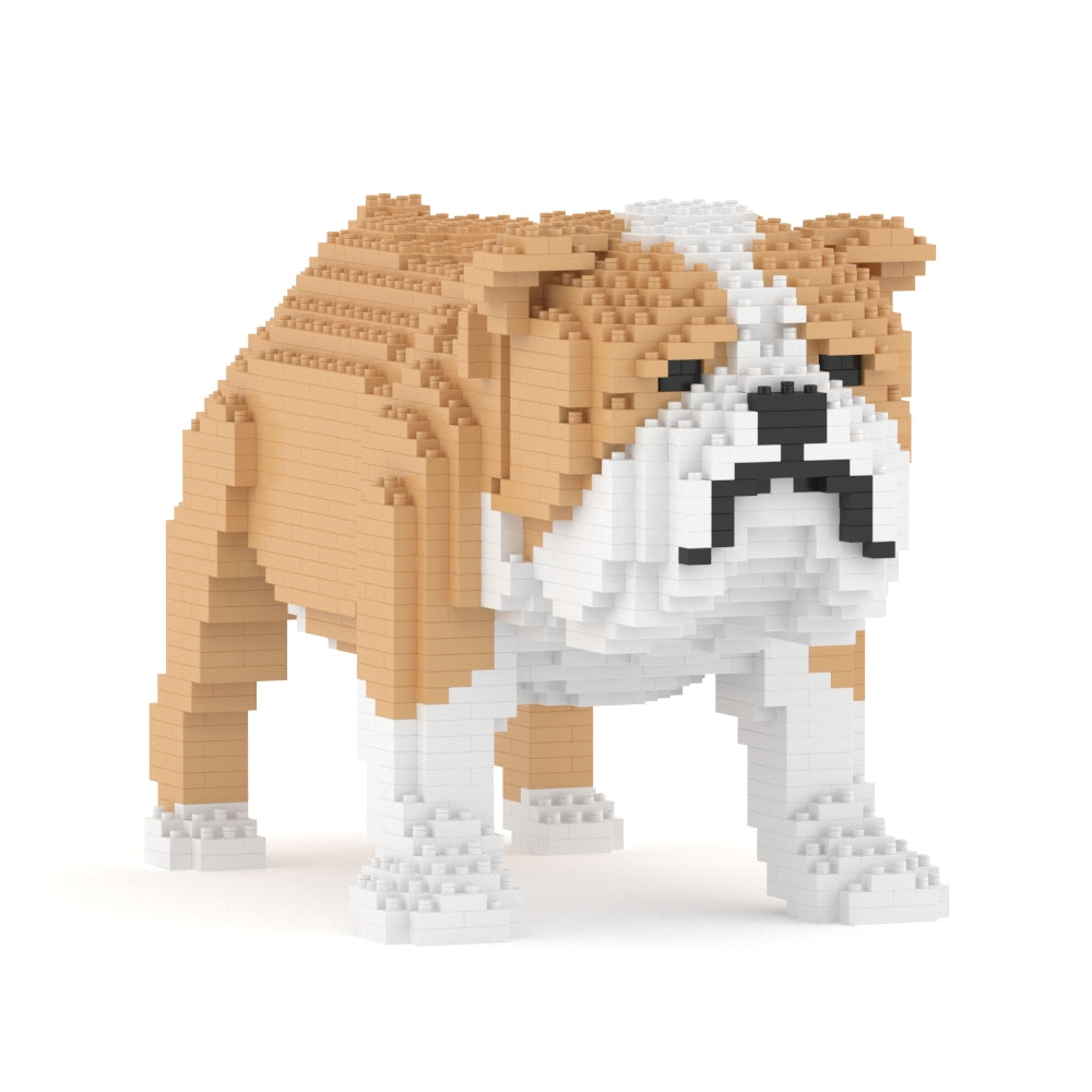 Scultura Jekca Bulldog Inglese vista di tre quarti