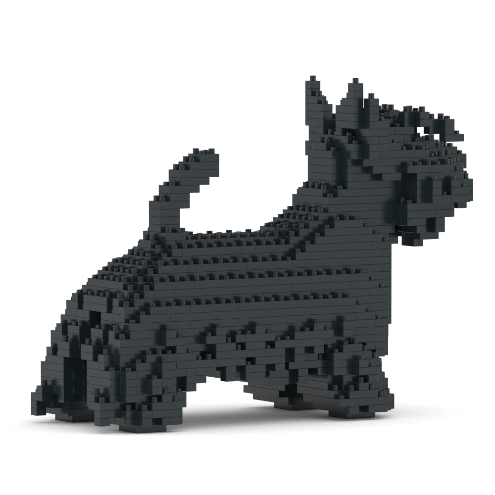 Scultura Jekca Scottish Terrier nero vista frontale