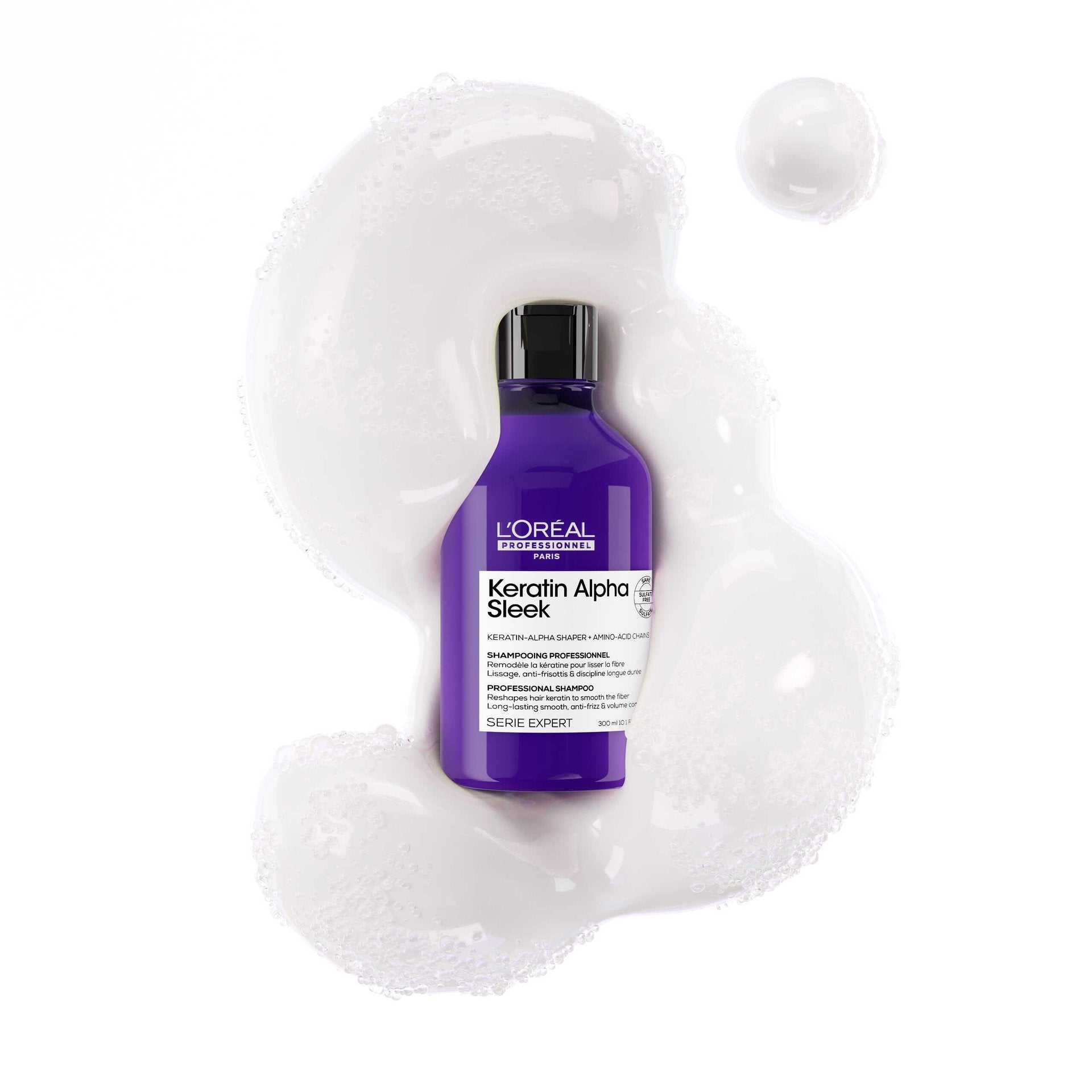L'Oréal Keratin Alpha Sleek — shampoo lisciante senza solfati