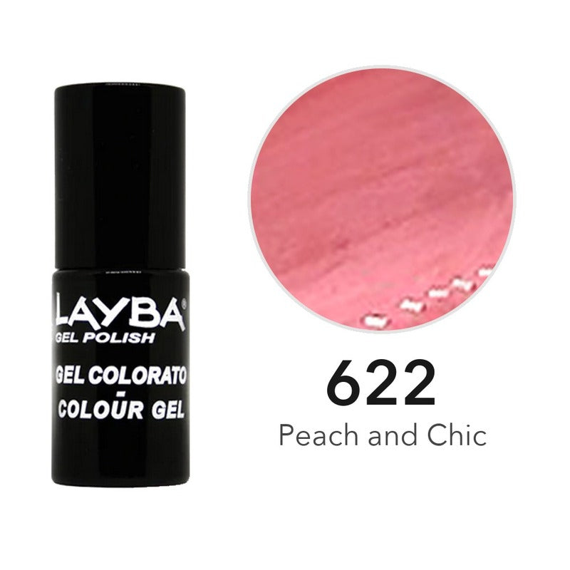 Layba Gel Polish 622 Peach and Chic — flacone e colore