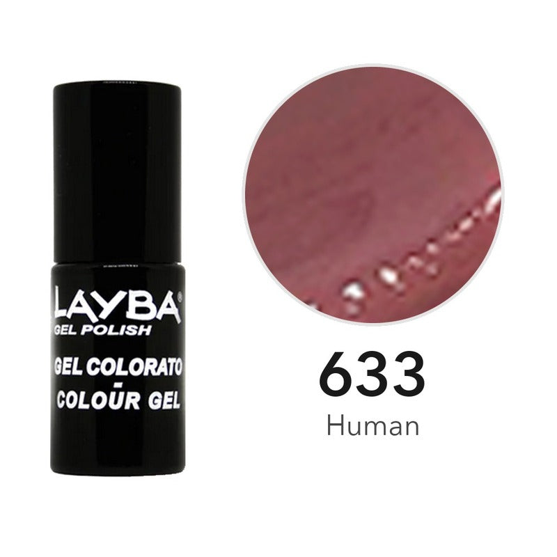 Layba Gel Polish 633 Human — flacone e colore