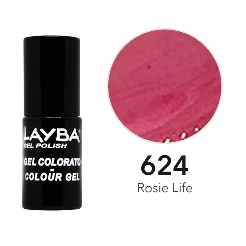 Layba Gel Polish 624 Rosie Life — flacone e colore