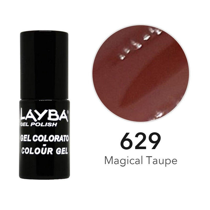 Layba Gel Polish 629 Magical Taupe — flacone e colore