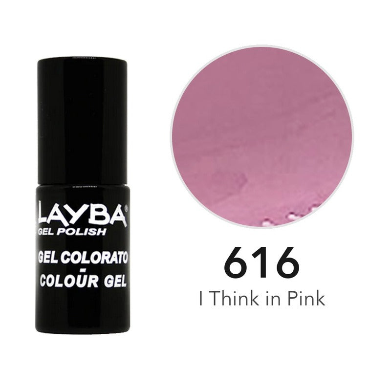 Layba Gel Polish 616 I Think in Pink — flacone e colore